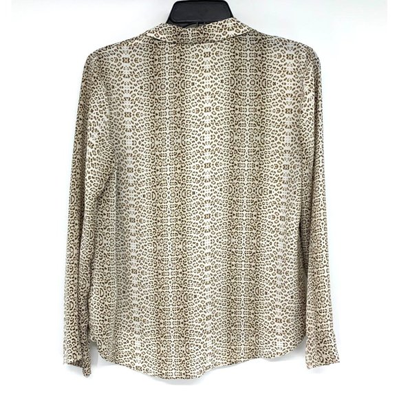 All In Favor Top Harper Leopard Print V Neck Long Sleeve Blouse - Picture 9 of 11